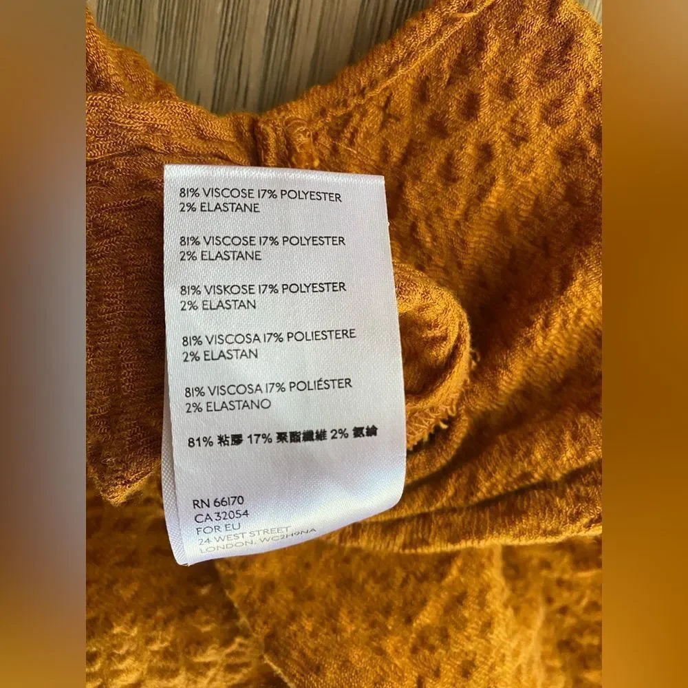 We The Free FREE PEOPLE HIDDEN VALLEY BLOUSON SOLID SHIRT Mustard Sz L